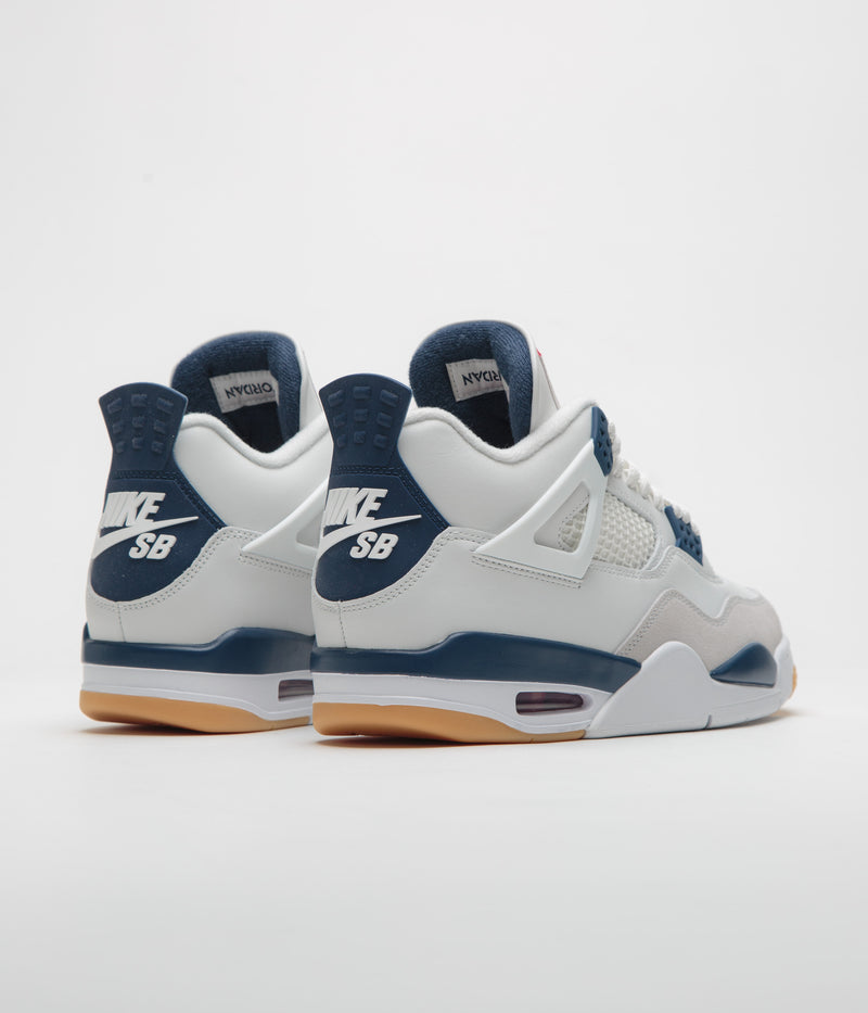 Nike SB x Air Jordan 4 Shoes in Summit White and White and Navy - Neutral Grey