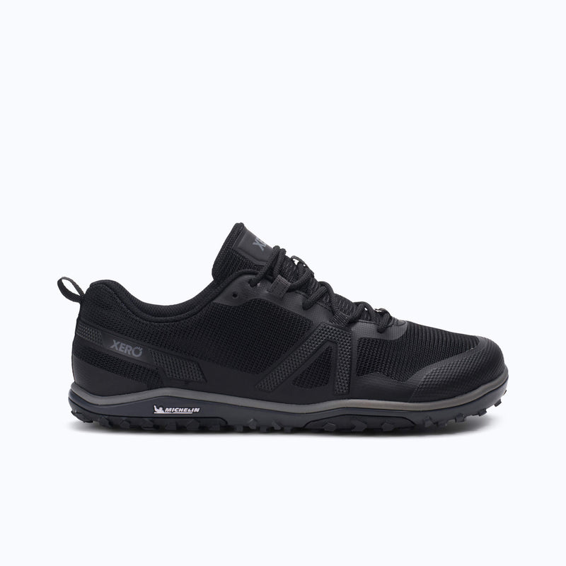 Xero Shoes Scramble Low EV Men Shoe at Black with Toe Facing Right