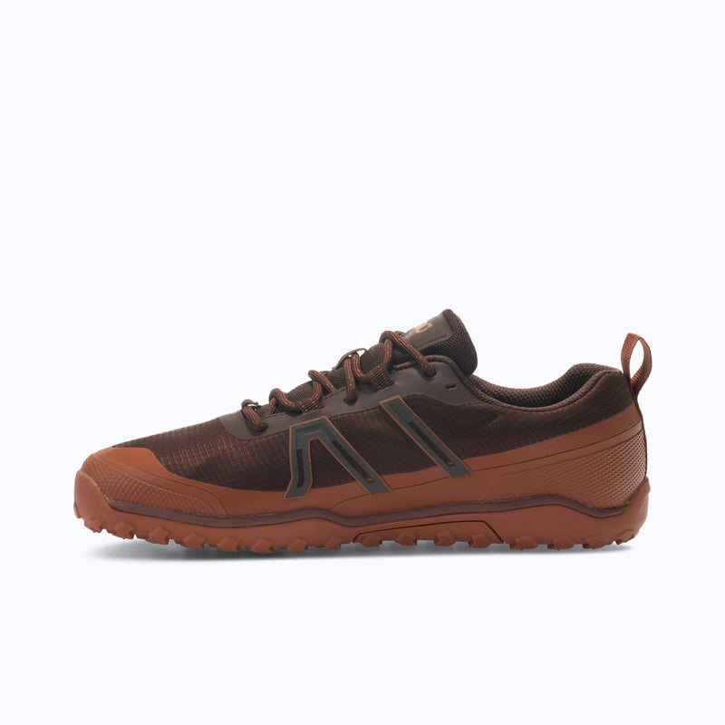 Xero Shoes Scrambler Trail Low WP Men Shoe in Java Brown with Toe Facing Left