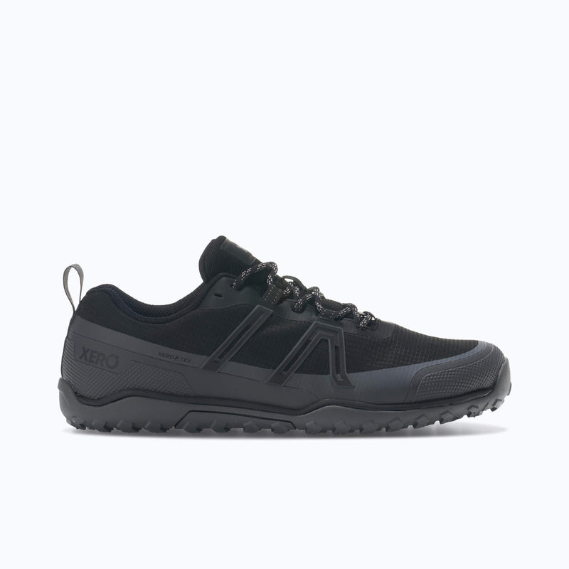 Xero Shoes Scramble Trail Low WP Men Shoe at Black with Toe Facing Right