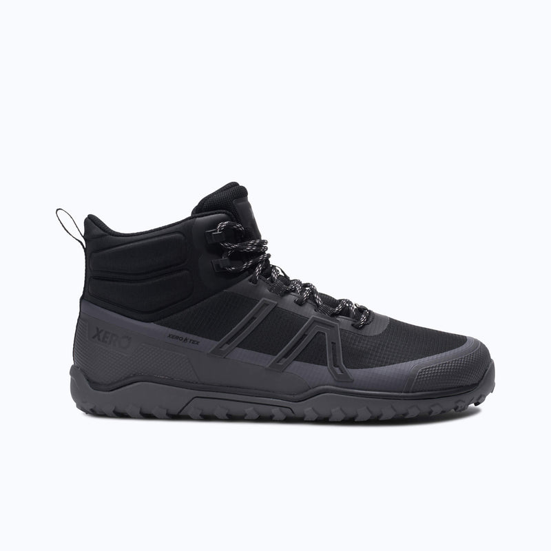 Xero Shoes Scramble Trail Mid WP Men Boot at Black with Toe Facing Right