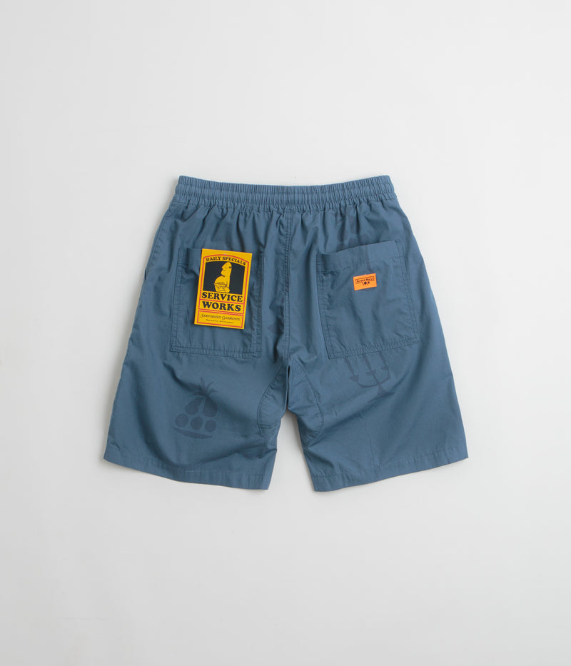 Service Works Poplin Printed Chef Shorts in Slate