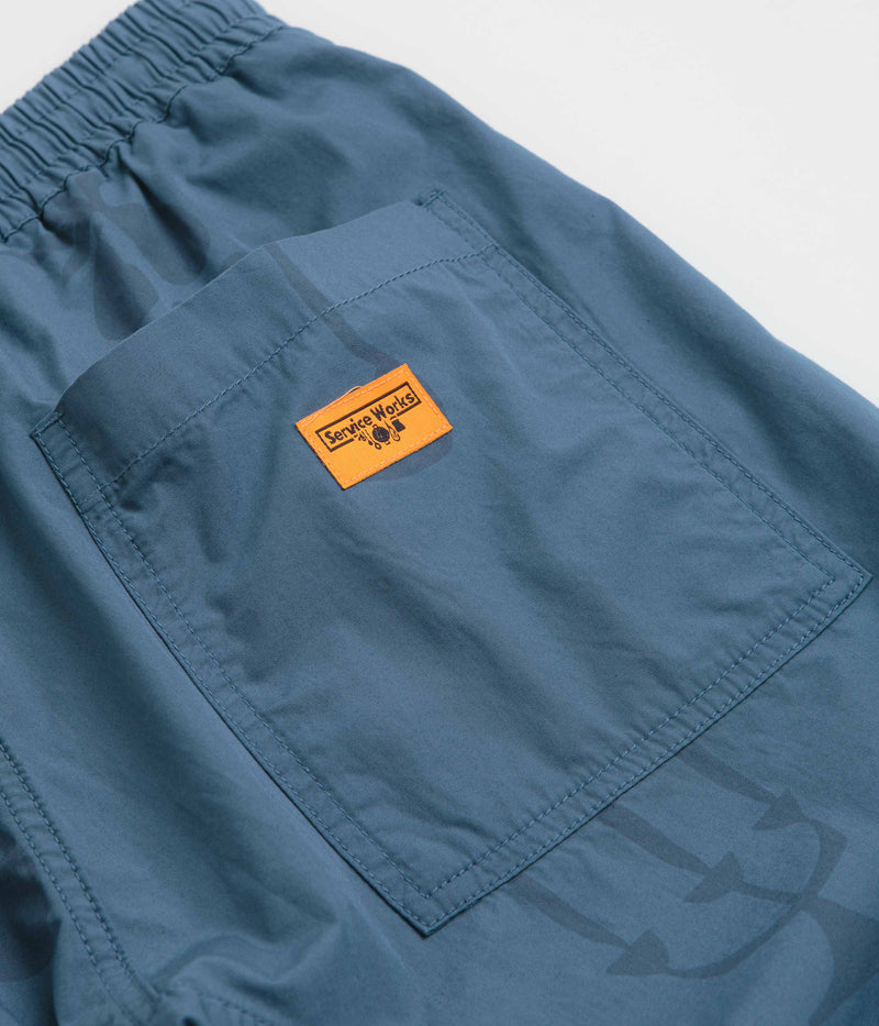 Service Works Poplin Printed Chef Shorts in Slate