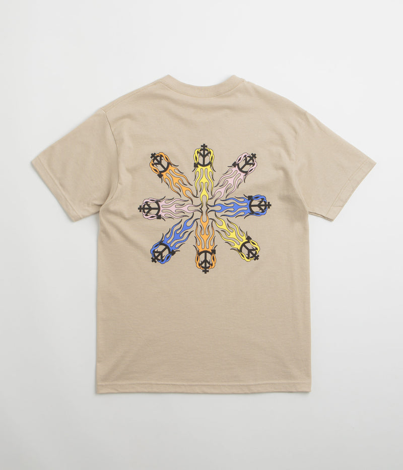 Sexhippies Flame Circle T-Shirt in Sand