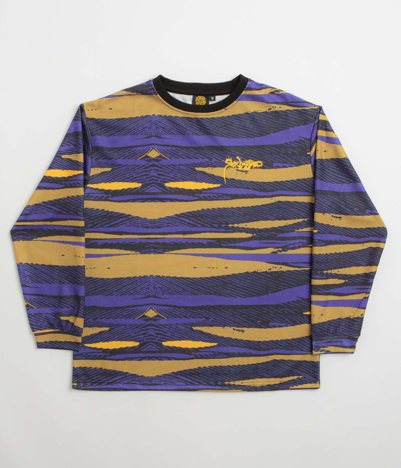 Sexhippies Sublimated Thermal Long Sleeve T-Shirt in Midnight and Golden Ochre