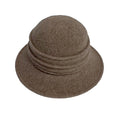 Shihreen Boiled Wool Brim Hat with Pleated Crown - Beige