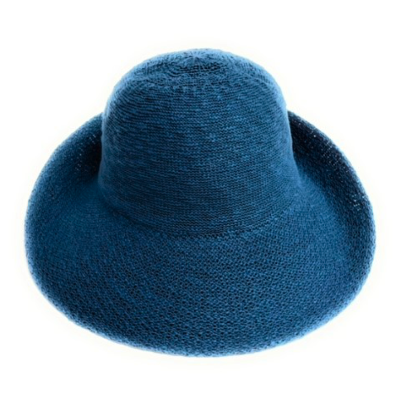 Shihreen Cotton Blend Turn Brim Hat - Denim