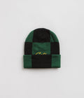 Skateboard Cafe Check Fold Beanie in Forest Green and Black / Gold