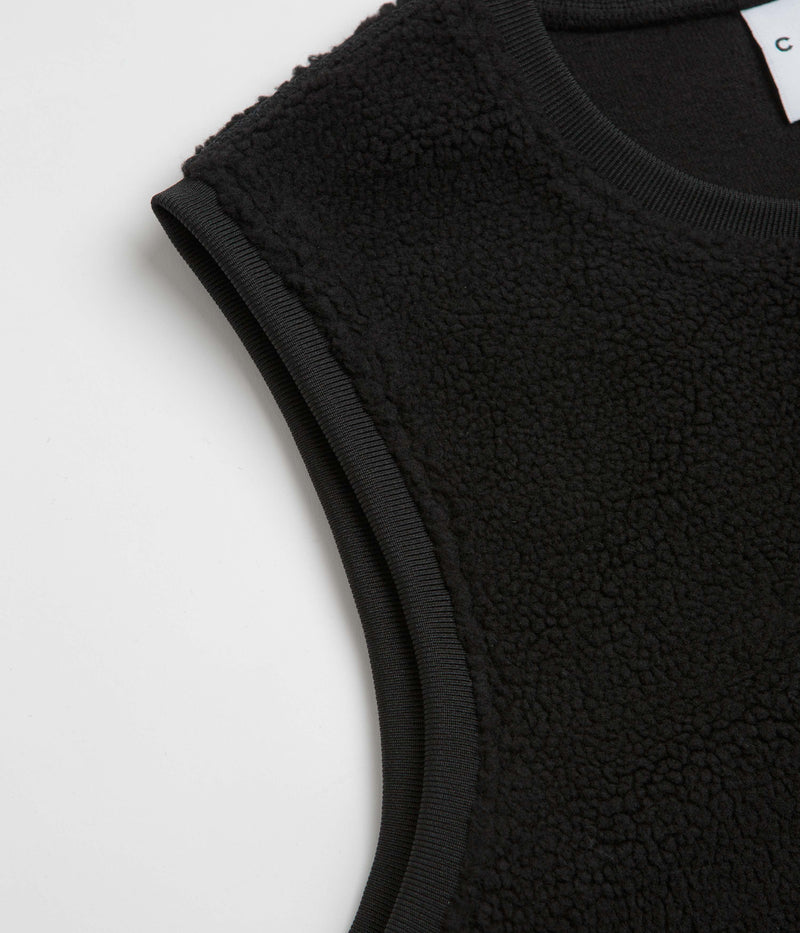 Skateboard Cafe Sherpa Fleece Vest in Black