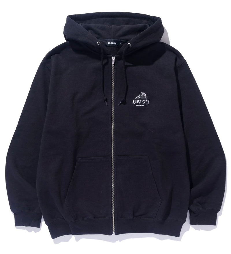 SLANTED OG ZIP HOODED SWEATSHIRT - BLACK