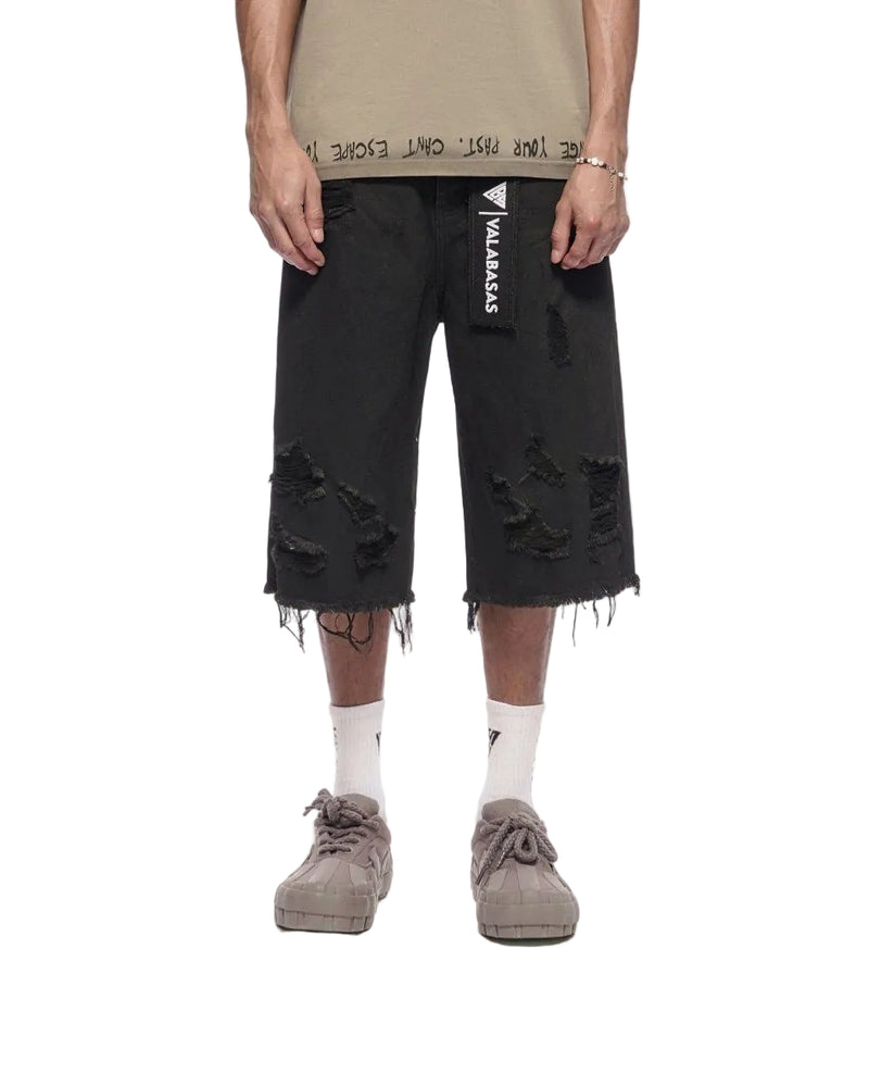 Snapped Black Washed Jorts