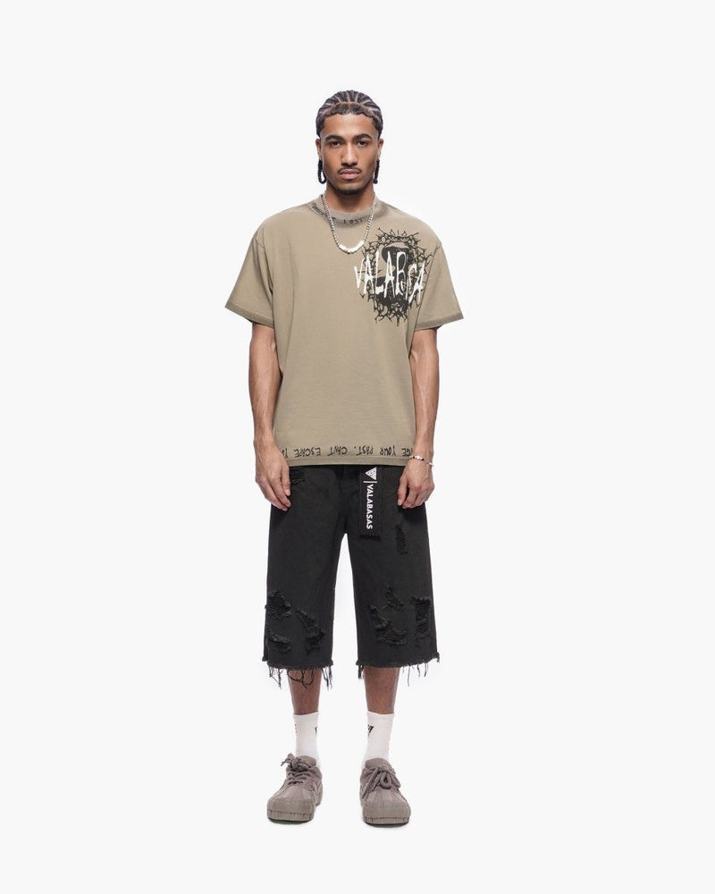 Snapped Black Washed Jorts