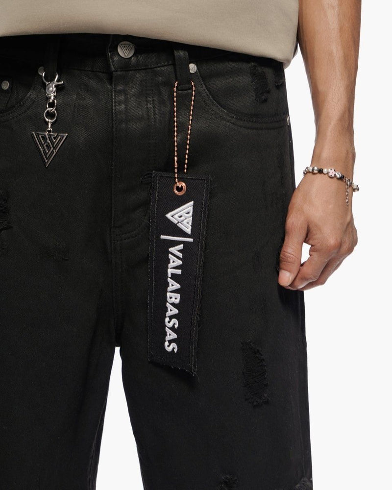 Snapped Black Washed Jorts