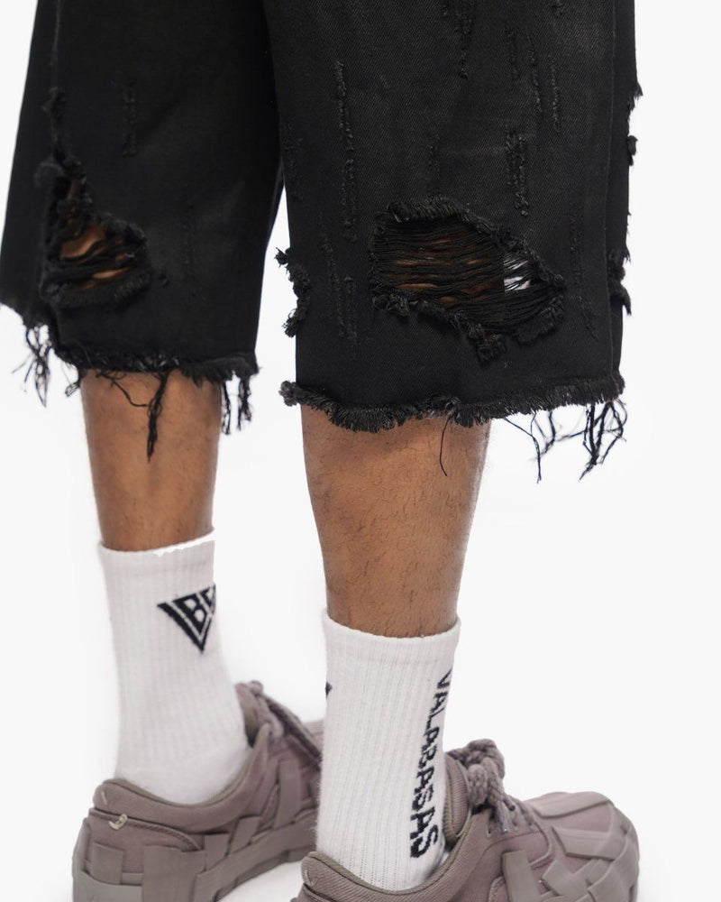 Snapped Black Washed Jorts