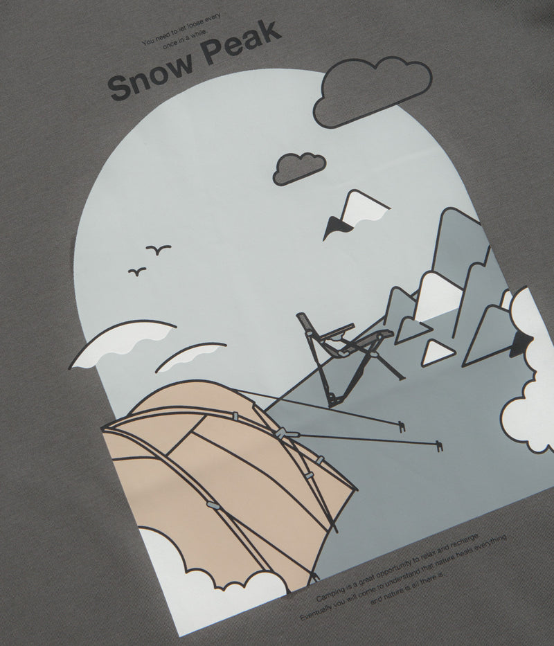 Snow Peak Camping Graphic T-Shirt in Grey