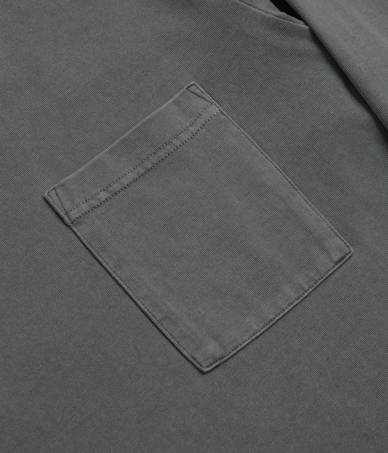 Snow Peak Garment Dyed Long Sleeve T-Shirt in Charcoal