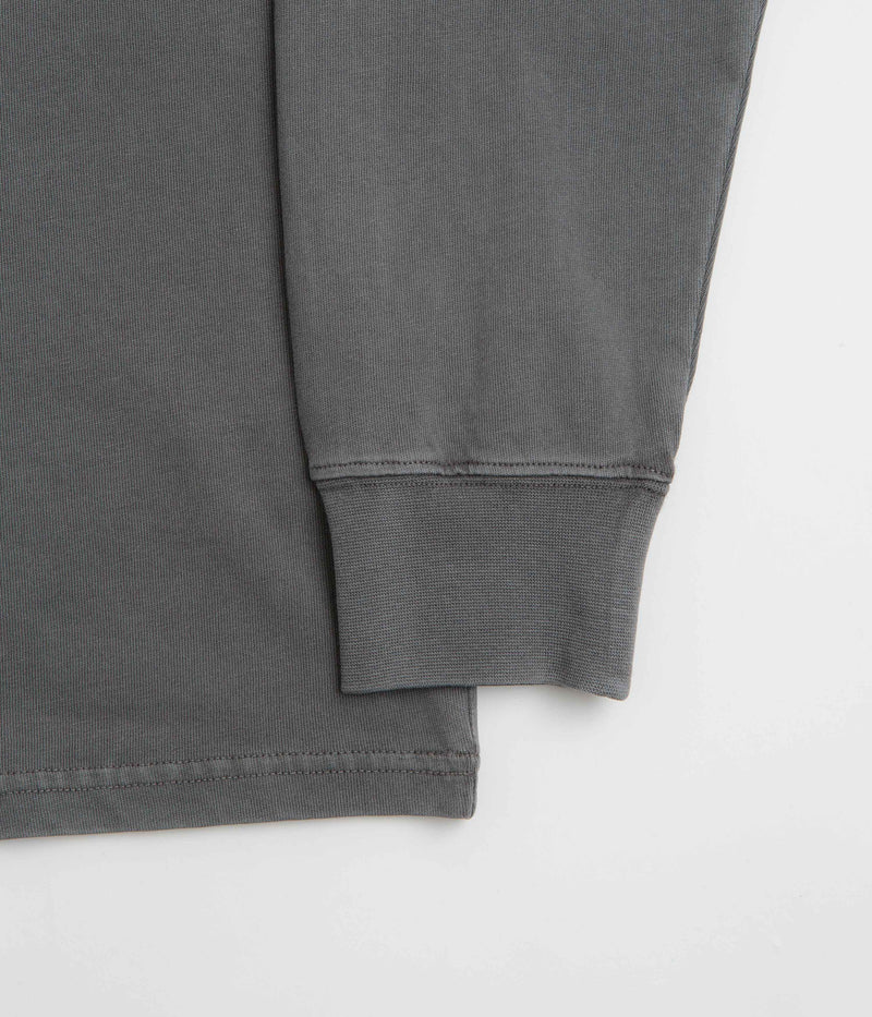 Snow Peak Garment Dyed Long Sleeve T-Shirt in Charcoal