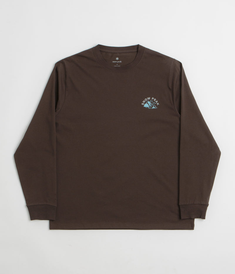 Snow Peak Living With Nature Long Sleeve T-Shirt in Dark Brown