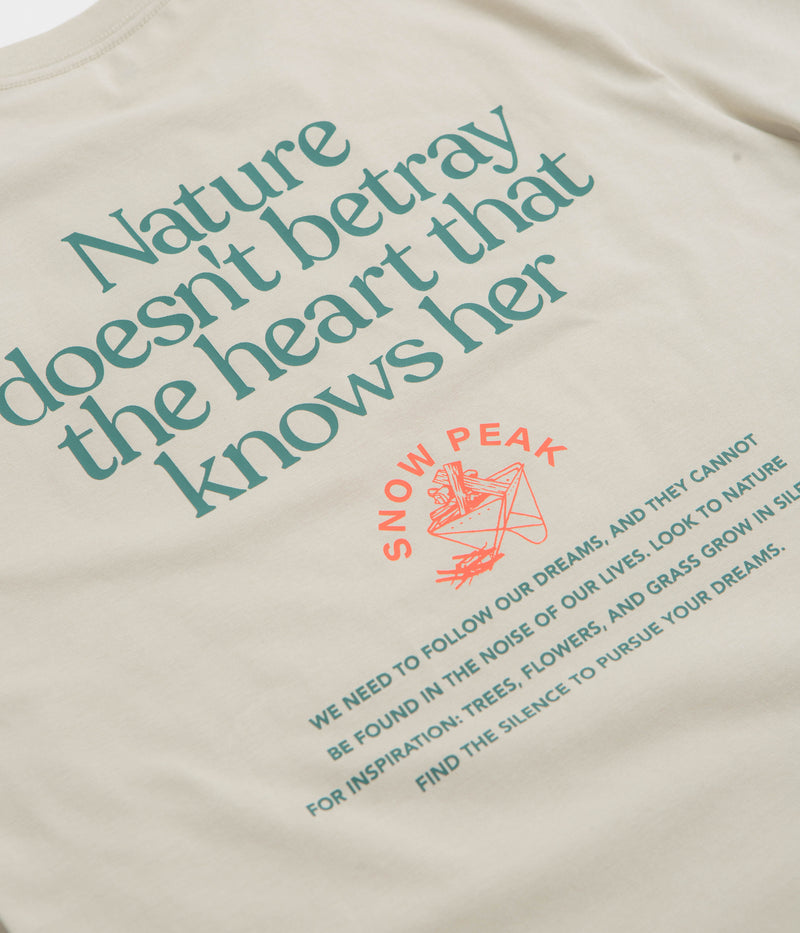 Snow Peak Living With Nature Long Sleeve T-Shirt in Ivory