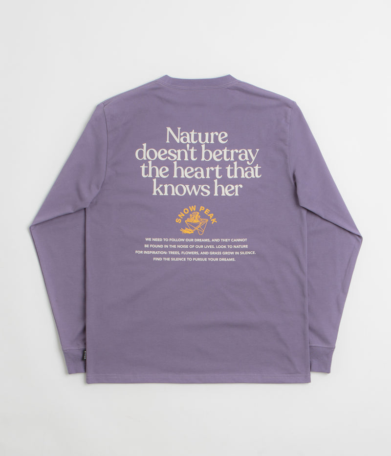 Snow Peak Living With Nature Long Sleeve T-Shirt in Purple