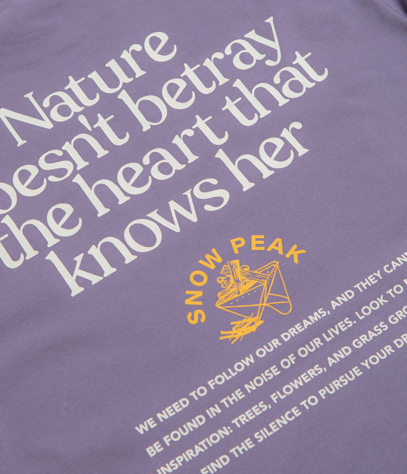Snow Peak Living With Nature Long Sleeve T-Shirt in Purple