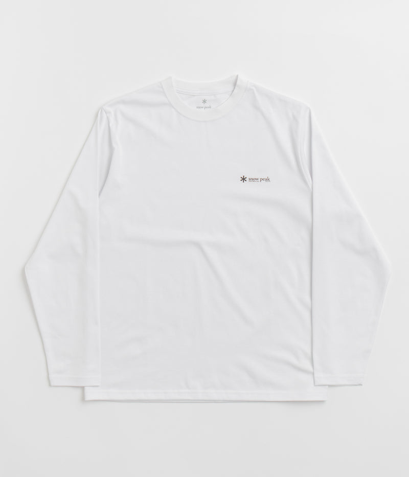 Snow Peak Onepoint Logo Long Sleeve T-Shirt in White