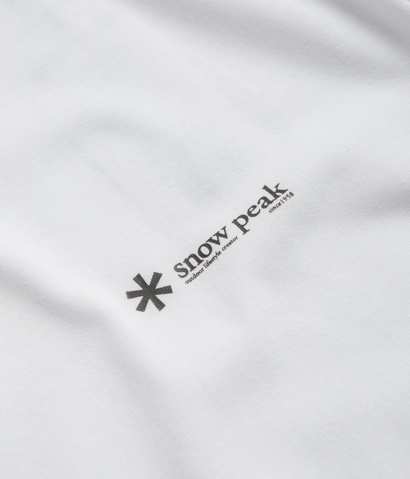 Snow Peak Onepoint Logo Long Sleeve T-Shirt in White