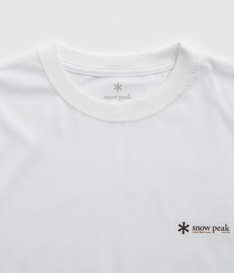 Snow Peak Onepoint Logo Long Sleeve T-Shirt in White