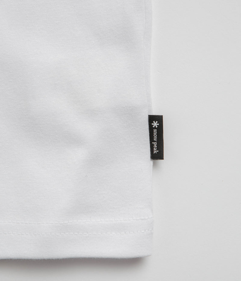 Snow Peak Onepoint Logo Long Sleeve T-Shirt in White
