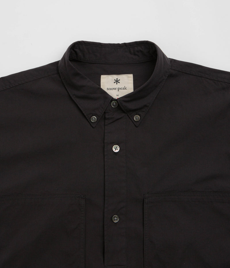 Snow Peak Organic Cotton Pullover Shirt in Black