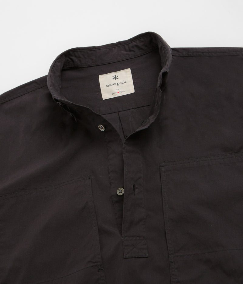 Snow Peak Organic Cotton Pullover Shirt in Black
