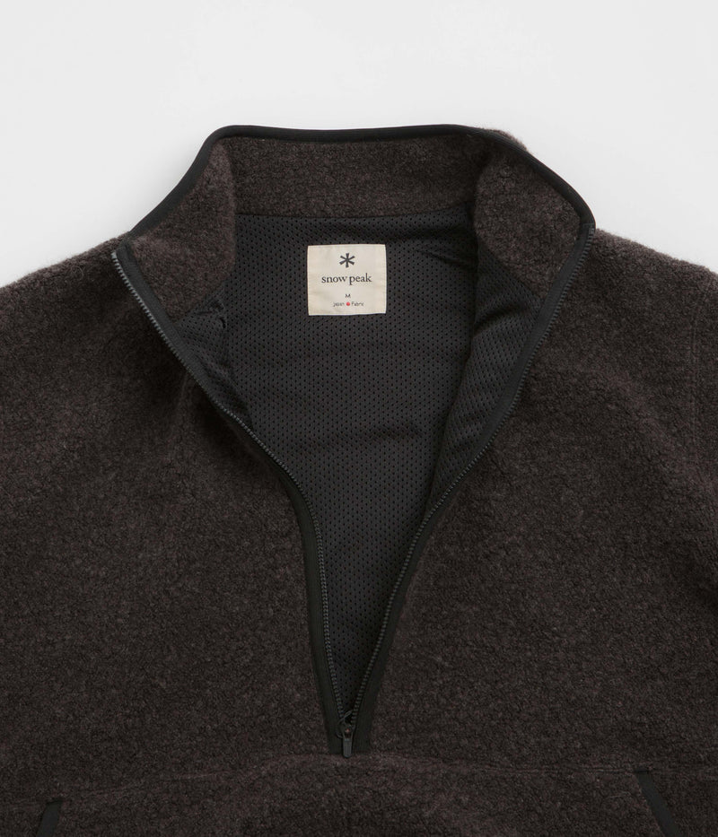 Snow Peak Recycled Wool Boa Sweatshirt in Dark Brown