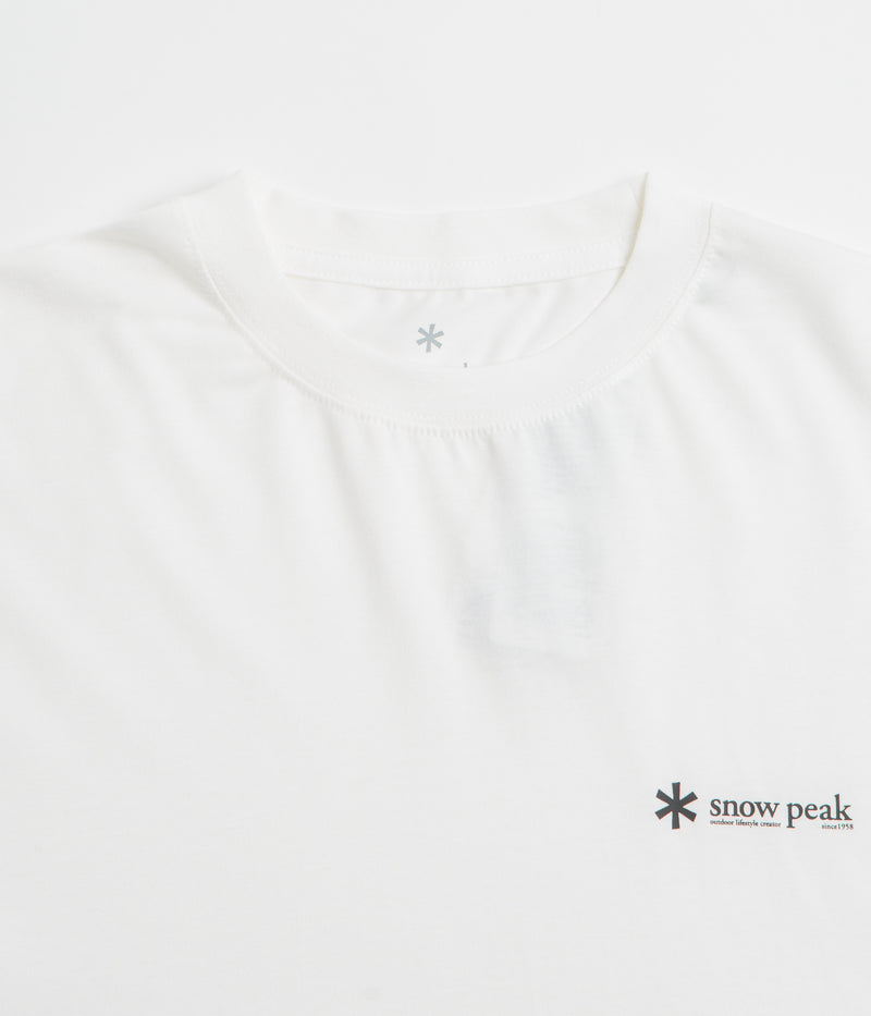 Snow Peak Soft Cotton Relaxed Logo Long Sleeve T-Shirt in Off White