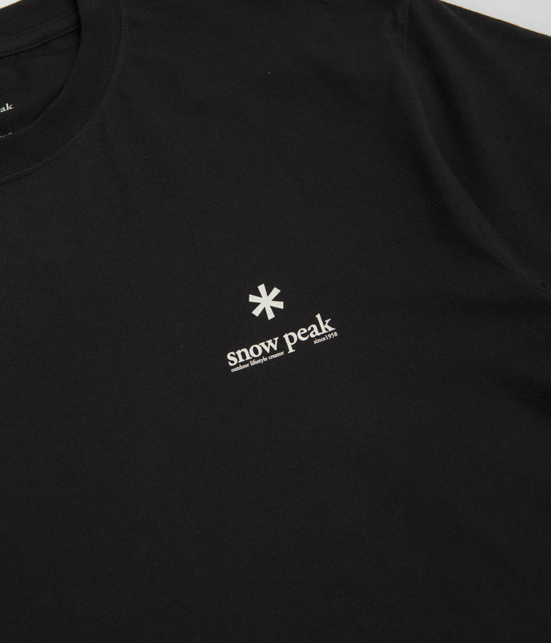 Snow Peak Soft Cotton Relaxed Logo T-Shirt in Black