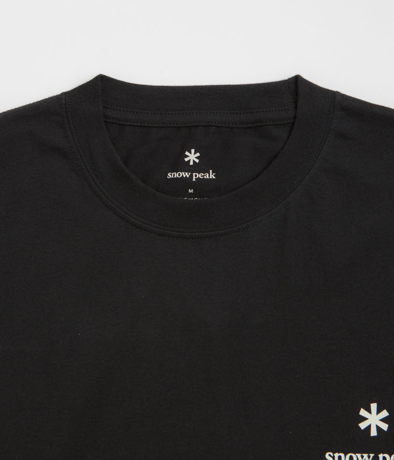 Snow Peak Soft Cotton Relaxed Logo T-Shirt in Black