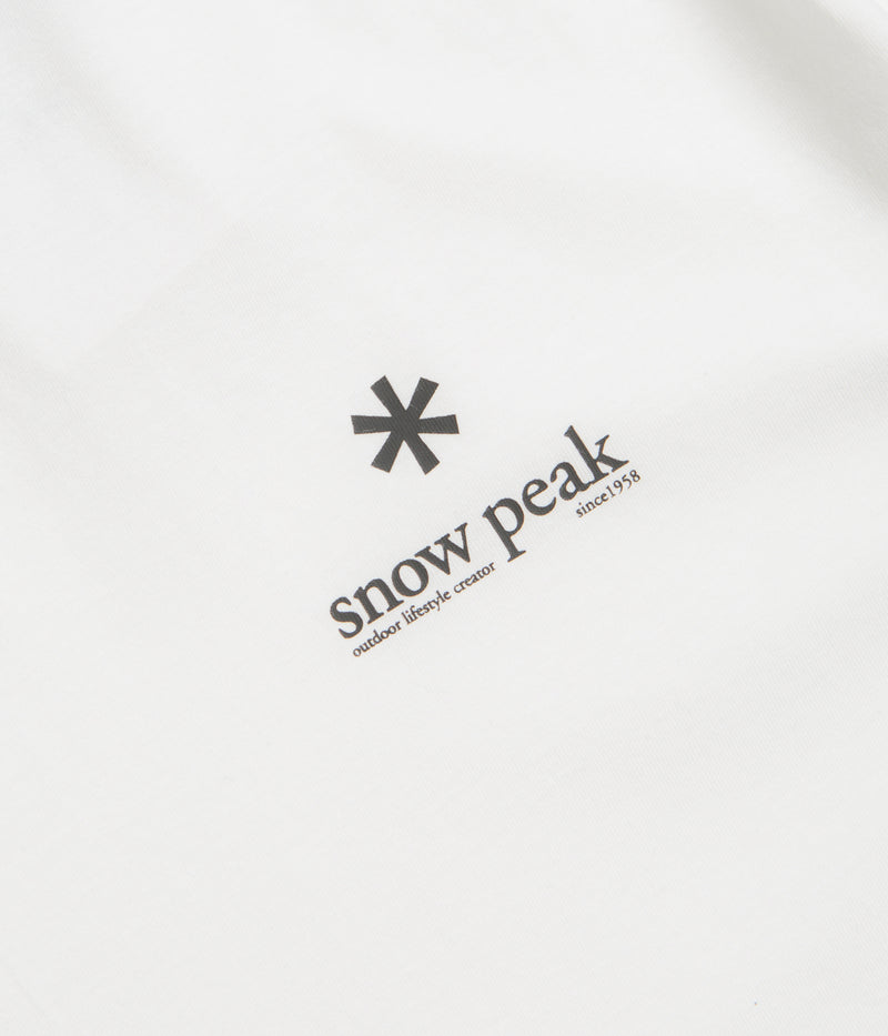Snow Peak Soft Cotton Relaxed Logo T-Shirt in Off White