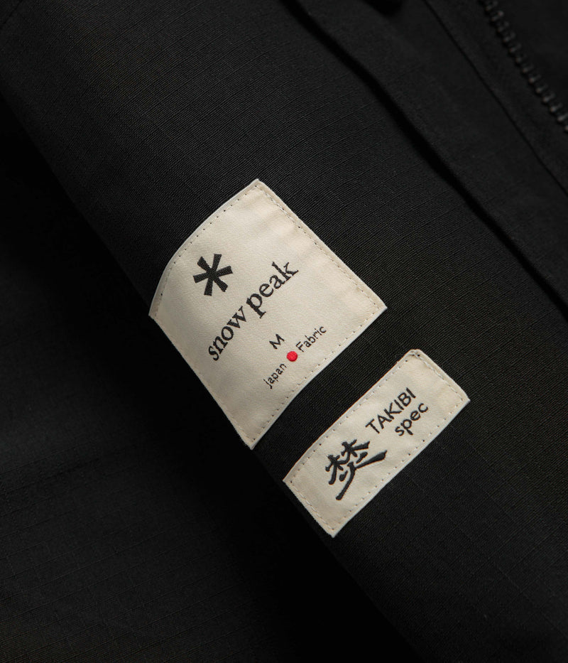 Snow Peak Takibi Ripstop Adjustable Jacket in Black