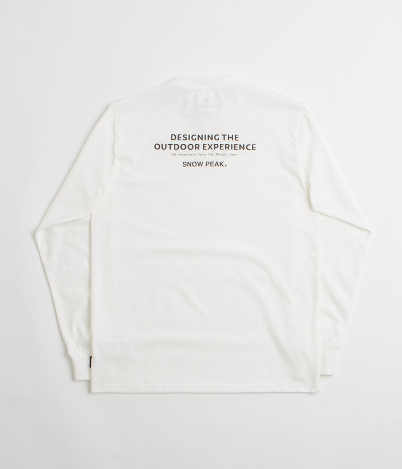 Snow Peak Typography Long Sleeve T-Shirt in Off White