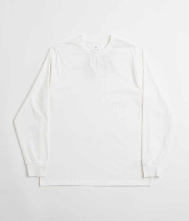 Snow Peak Typography Long Sleeve T-Shirt in Off White
