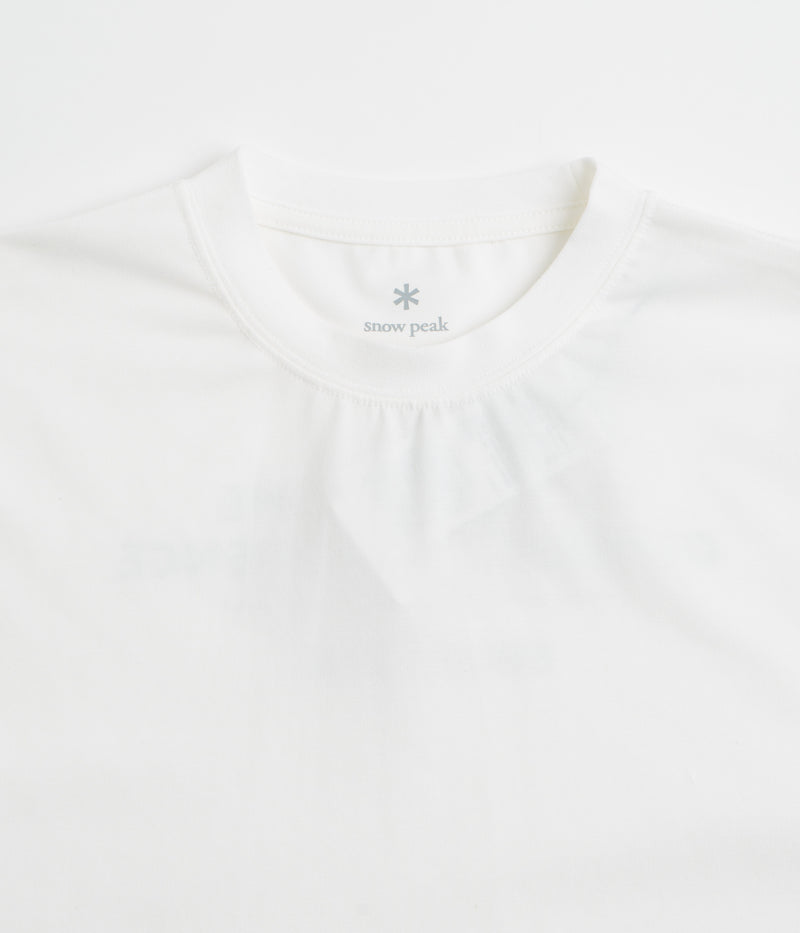 Snow Peak Typography Long Sleeve T-Shirt in Off White