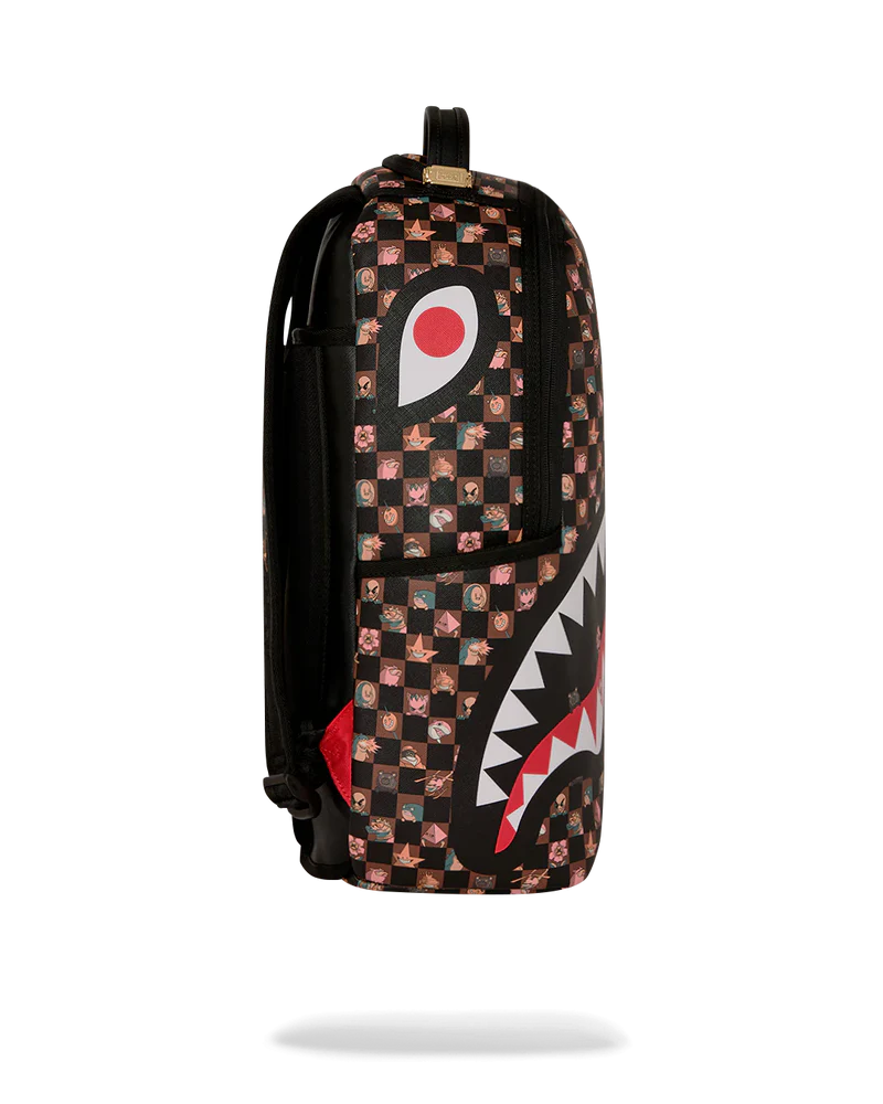 Right Side View of the Sprayground Peeking Characters Remix Backpack