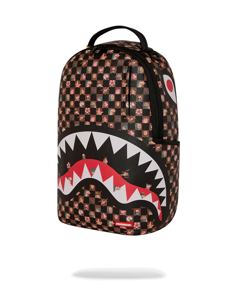 Front Right Side View of the Sprayground Peeking Characters Remix Backpack