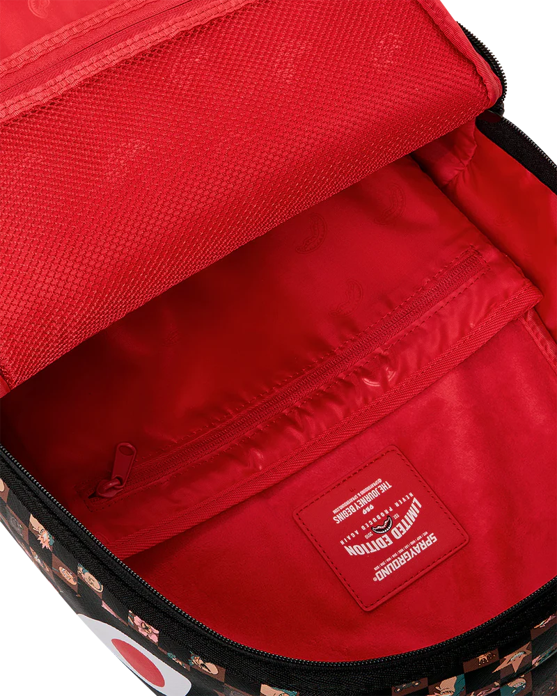 Interior View of the Sprayground Peeking Characters Remix Backpack