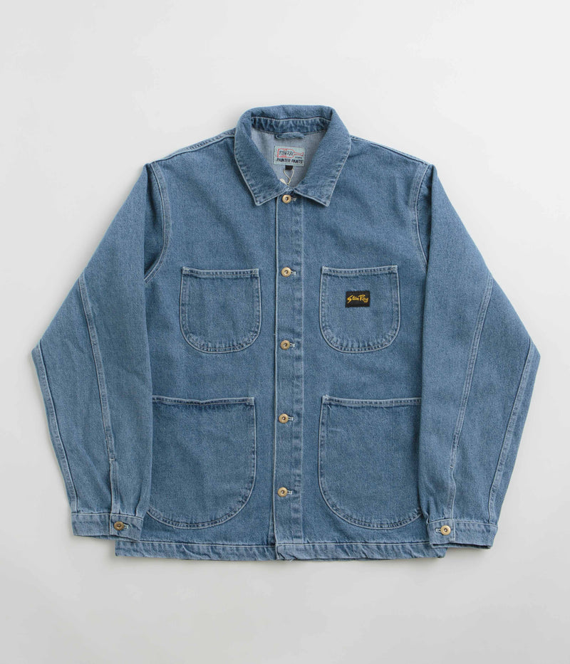 Stan Ray Coverall Jacket in Heavy Stone Wash Denim