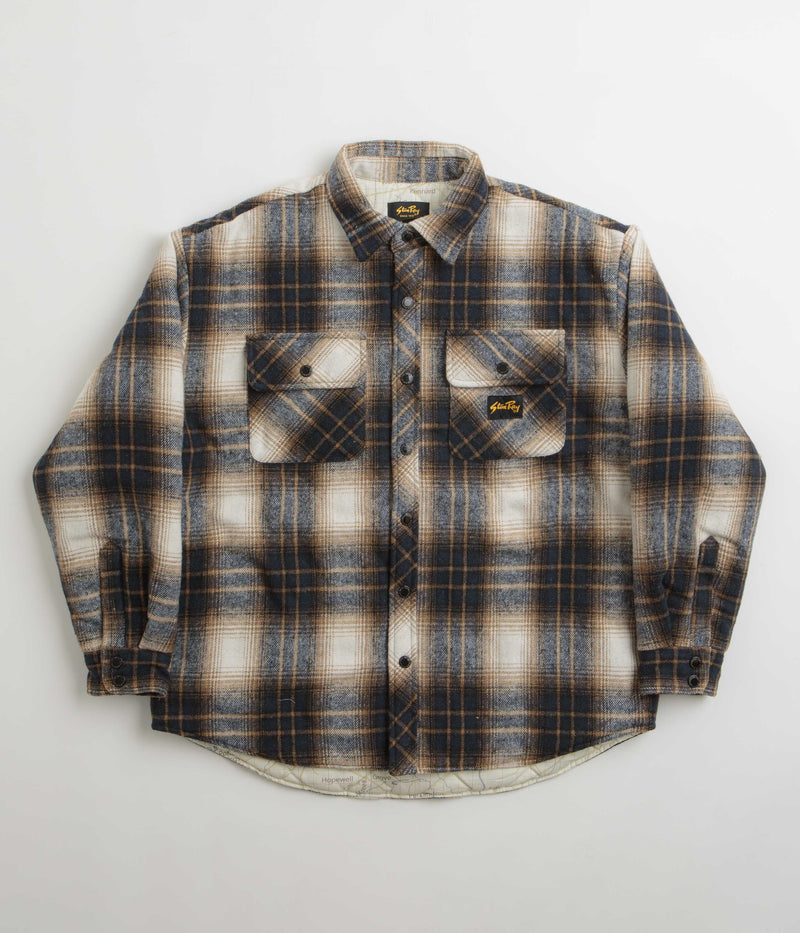 Stan Ray Quilted Plaid Overshirt in Navy Plaid