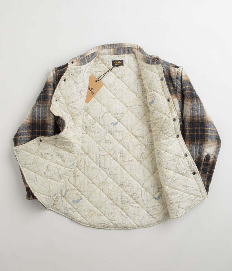 Stan Ray Quilted Plaid Overshirt in Navy Plaid