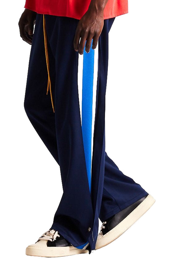 Striped Snap Pant -Navy/Blue