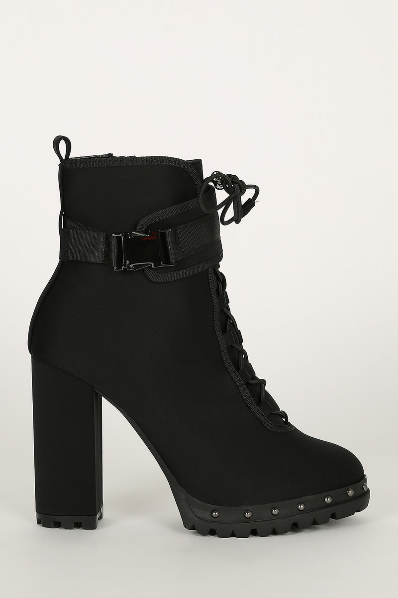 Stylish-18 - Pazzle Zip Ankle Buckle & Pull Toggle Ankle Booties - ShoeFad
