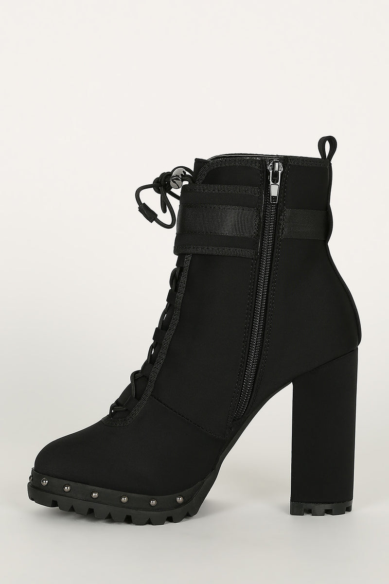Stylish-18 - Pazzle Zip Ankle Buckle & Pull Toggle Ankle Booties - ShoeFad