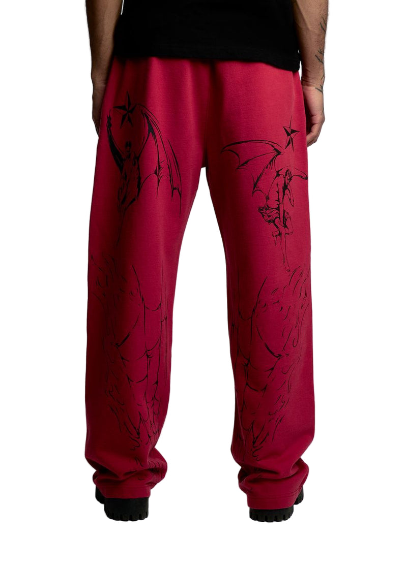 TATTOO SWEATPANT RED/BLACK